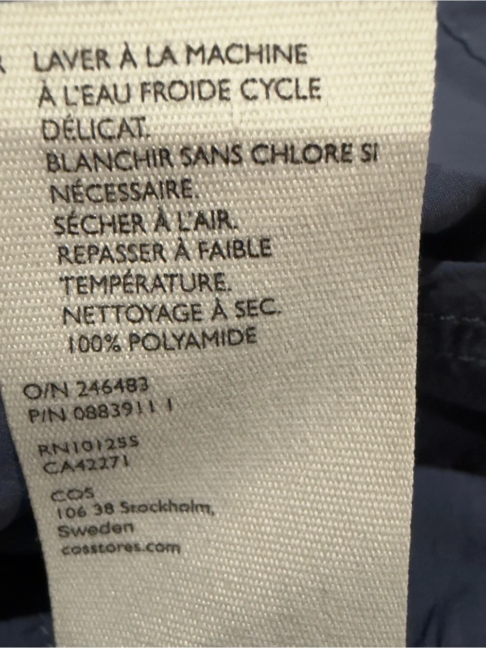 COS Men’s Blue Technical Overshirt Jacket Hidden Snap Front Lightweight Size M